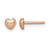 Sterling Silver Rose Gold-Tone Polished Petite Heart Stud Earrings, 4.3 mm