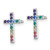 Sterling Silver Rhodium-Plated Polished Rainbow Nano Crystals Cross Stud Earrings, 13.5 mm - View 2