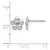 Sterling Silver Rhodium-Plated Polished Blue Cubic Zirconia Flower Stud Earrings, 8.8 mm - View 3