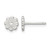 Rhodium-Plated Sterling Silver Polished and Grooved Flower Petite Stud Earrings, 7.5 mm