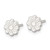 Rhodium-Plated Sterling Silver Polished and Grooved Flower Petite Stud Earrings, 7.5 mm - View 2