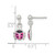 Sterling Silver Polished Pink and Black Enameled Ladybug Dangle Earrings, 14.8 mm - View 3