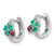 Sterling Silver Rhodium-Plated Enameled Ladybug and 4-Leaf Clover Hinged Hoop Earrings, 10.8 mm - View 2