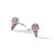 Sterling Silver Rhodium-Plated Pink and Brown Enameled with Cubic Zirconia Ice Cream Cone Stud Earrings, 9.9 mm - View 4