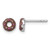 Sterling Silver Rhodium-Plated Children'S Brown with Pink and White Enamel Sprinkled Donut Stud Earrings, 5.9 mm