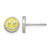 Sterling Silver Madi K Rhodium-Plated Enameled Yellow Smiley Face Petite Stud Earrings, 8.3 mm