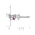 Sterling Silver Rhodium-Plated Pink Cubic Zirconia with Pink and White Enamel Bow Petite Stud Earrings, 5.3 mm - View 3