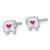Sterling Silver Rhodium-Plated Enameled White Sheep with Pink Heart Petite Stud Earrings, 6.2 mm - View 2