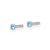 Sterling Silver Madi K Rhodium-Plated 2.00 mm Blue Cubic Zirconia Stud Stud Earrings, 2 mm Long - View 2