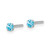 Sterling Silver Madi K Rhodium-Plated 3.00 mm Blue Cubic Zirconia Stud Stud Earrings, 3 mm Long - View 2