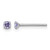 Sterling Silver Madi K Rhodium-Plated 3.00 mm Purple Cubic Zirconia Stud Stud Earrings, 3 mm Long