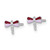 Sterling Silver Madi K Rhodium-Plated Enameled Red And Pink Dragonfly Petite Stud Earrings, 6 mm - View 2