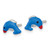 Rhodium-Plated Sterling Silver Polished Blue/Red/Black Enameled Dolphin Children'S Stud Earrings, 6 mm - View 2