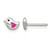 Rhodium-Plated Sterling Silver Polished Enameled Black and Pink Heart Bird Stud Earrings, 4 mm