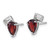 Sterling Silver Rhodium-Plated Polished Pear Garnet and Emerald-Cut White Topaz Stud Earrings, 10.85 mm - View 2