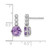 Sterling Silver Rhodium-Plated Polished and Beaded Round Amethyst and White Topaz Dangle Earrings, 15.5 mm - View 3