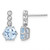 Sterling Silver Rhodium-Plated Polished and Beaded Round Sky Blue and White Topaz Dangle Earrings, 15.45 mm