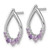 Sterling Silver Rhodium-Plated Polished Amethyst Teardrop Post Dangle Earrings, 18.25 mm - View 2