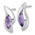 Sterling Silver Rhodium-Plated Polished Marquise Amethyst Drop Stud Earrings, 18.15 mm - View 2