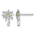 Sterling Silver Rhodium-Plated Polished and Grooved Peridot and White Topaz Palm Tree Stud Earrings, 12.3 mm