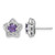 Sterling Silver Rhodium-Plated Polished Amethyst and White Topaz Star Stud Earrings, 10.75 mm