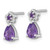 Sterling Silver Rhodium-Plated Polished Amethyst Teardrop and Flower Stud Earrings, 12.1 mm - View 2