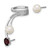 Sterling Silver Rhodium-Plated Cubic Zirconia, White Cultured Freshwater Pearl and Oval Garnet Post and Cuff Asymmetric Drop Earrings, 31.15 mm Long - View 2