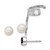 Sterling Silver Rhodium-Plated Cubic Zirconia, White Cultured Freshwater Pearl and Oval Garnet Post and Cuff Asymmetric Drop Earrings, 31.15 mm Long - View 3