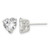 Sterling Silver Polished 8 mm Heart 3 Prong Basket Set Cubic Zirconia Stud Earrings
