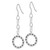 Sterling Silver Fancy Black & Clear Cubic Zirconia Circle Dangle French Wire Earrings, 58.25 mm - View 2