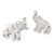Sterling Silver Elephant Stud Earrings, 11 mm - View 2
