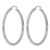 Sterling Silver Rhodium-Plated 3.00 mm Diamond-Cut Hoop Earrings, 52 mm Long - View 2