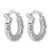 Sterling Silver Rhodium-Plated 3.00 mm Diamond-Cut Hoop Earrings, 15 mm Long - View 4
