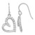 Sterling Silver Rhodium-Plated Cubic Zirconia Heart Drop French Wire Earrings, 30 mm
