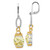 Sterling Silver with Gold-Tone Vermeil Light Yellow Cubic Zirconia Dangle Leverback Earrings, 52 mm