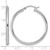 Sterling Silver Rhodium-Plated 2.5 mm Round Hoop Earrings, 36 mm Long - View 5