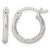Sterling Silver 2 mm Polished/Satin Diamond-Cut Hoop Earrings, 14 mm Long