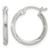 Sterling Silver 2 mm Polished/Satin Diamond-Cut Hoop Earrings, 19 mm Long