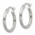 Sterling Silver 2 mm Polished/Satin Diamond-Cut Hoop Earrings, 19 mm Long - View 2