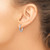 Sterling Silver Rhodium-Plated 2.5 mm Polished/Satin Diamond-Cut Hoop Earrings, 17 mm Long - View 3