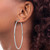 Sterling Silver Rhodium-Plated 2 mm Diamond Cut Hoop Earrings, 67 mm Long - View 3