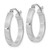 Sterling Silver Rhodium-Plated Concave 3 x 1 x 20 mm Rectangular Tube Hoop Earrings - View 2