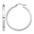Sterling Silver Rhodium-Plated Concave 3 x 1 x 35 mm Rectangular Tube Hoop Earrings