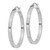 Sterling Silver Rhodium-Plated Concave 3 x 1 x 35 mm Rectangular Tube Hoop Earrings - View 2