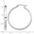 Sterling Silver Rhodium-Plated Concave 3 x 1 x 35 mm Rectangular Tube Hoop Earrings - View 4