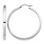 Sterling Silver Rhodium-Plated Concave 3 x 1 x 40 mm Rectangular Tube Hoop Earrings
