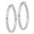 Sterling Silver Rhodium-Plated Concave 3 x 1 x 40 mm Rectangular Tube Hoop Earrings - View 2