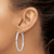 Sterling Silver Rhodium-Plated Concave 3 x 1 x 40 mm Rectangular Tube Hoop Earrings - View 3