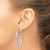 Sterling Silver Rhodium-Plated Concave 3 x 1 x 45 mm Rectangular Tube Hoop Earrings - View 3