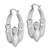 Sterling Silver Rhodium-Plated Polished/Satin Claddagh Hoop Earrings, 34 mm - View 2